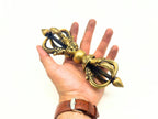 Handmade Tibetan Vajra (Dorje) | Single Bajra | Brass Ritual Tool | Spiritual Symbol from Nepal The Nada Yoga