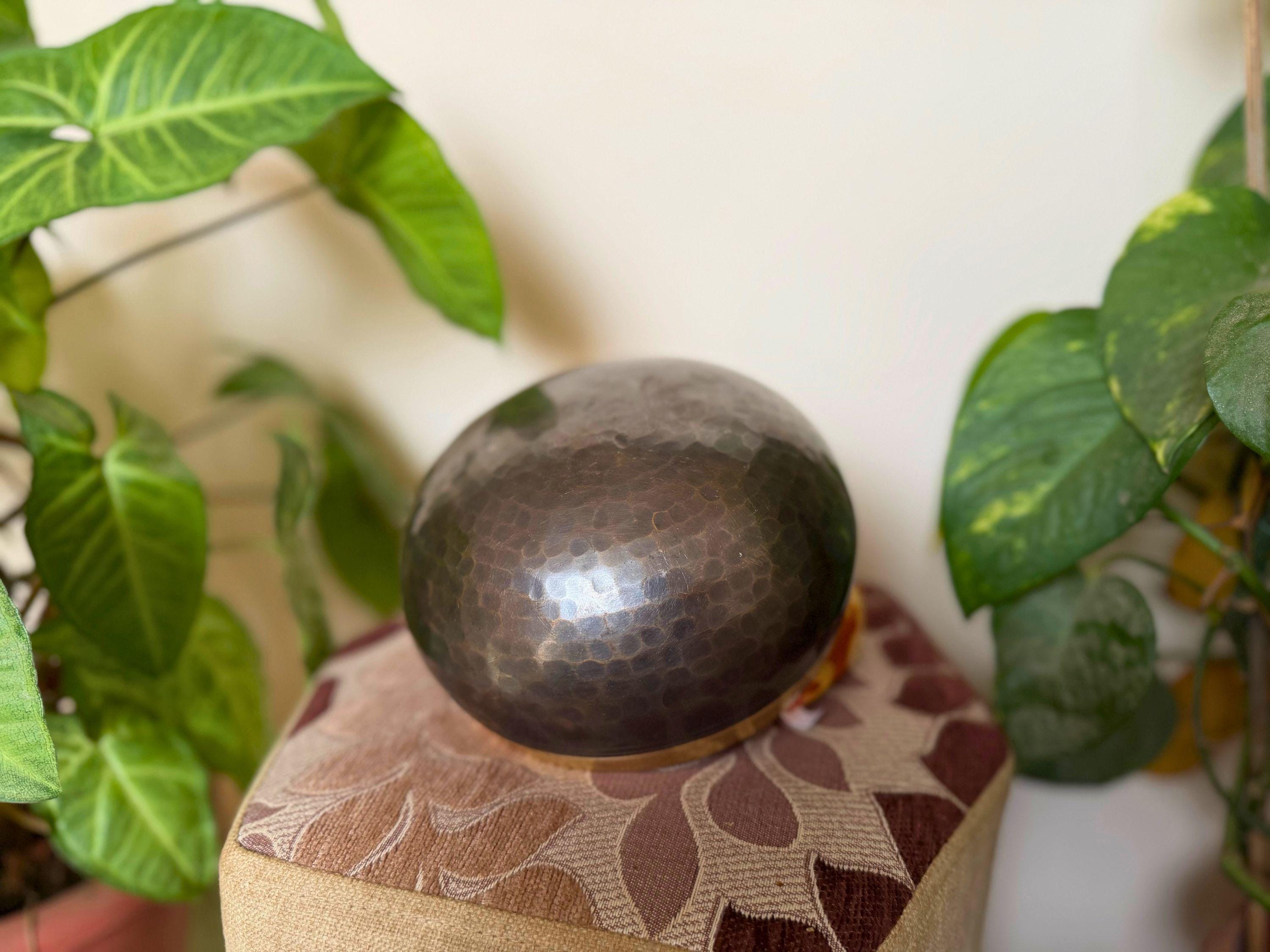 Hand Beaten Black Tibetan Singing Bowl – 6 Inch Handmade Sound Healing Bowl from Nepal