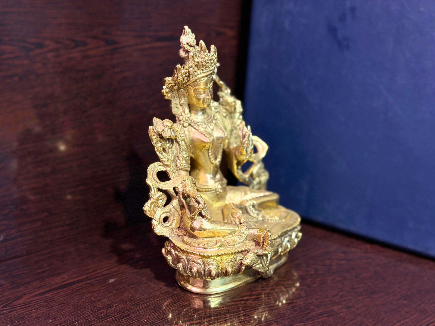 Handmade Brass Goddess Statue – 6 Inch Spiritual Room Décor from Nepal