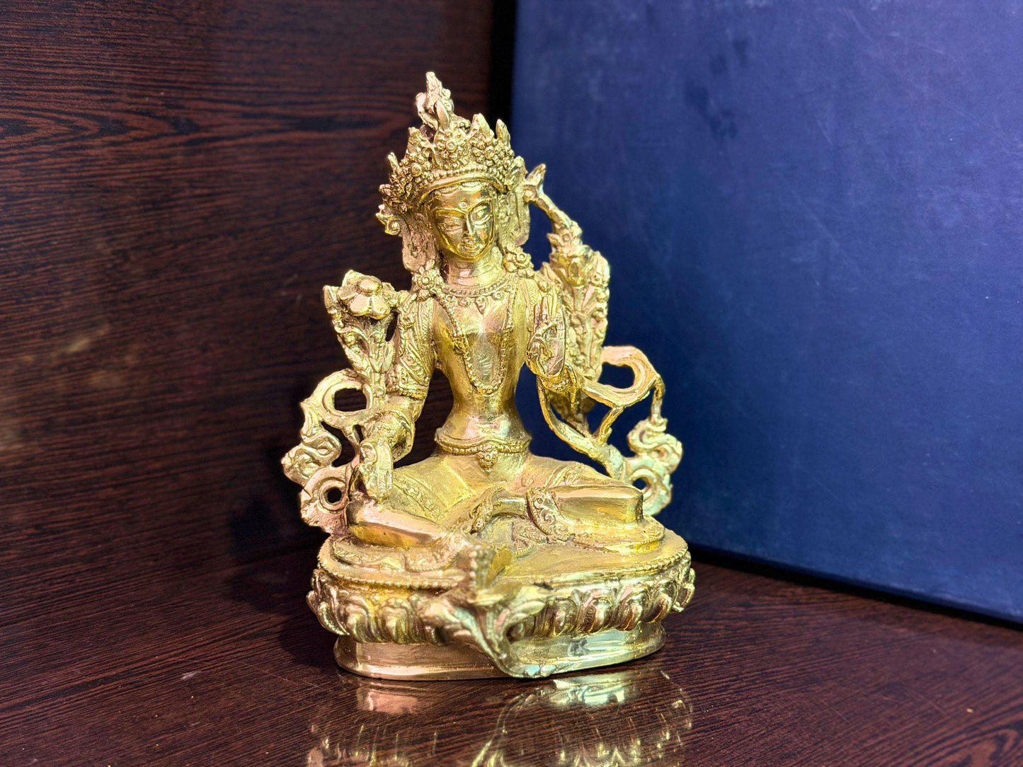 Handmade Brass Goddess Statue – 6 Inch Spiritual Room Décor from Nepal