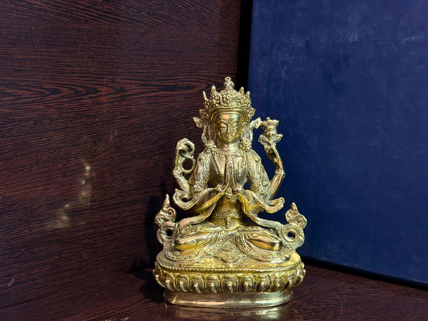 Handmade Avalokiteshvara (Chenrezig) Brass Statue – Tibetan Buddhist Deity of Compassion | HandCrafted in Nepal