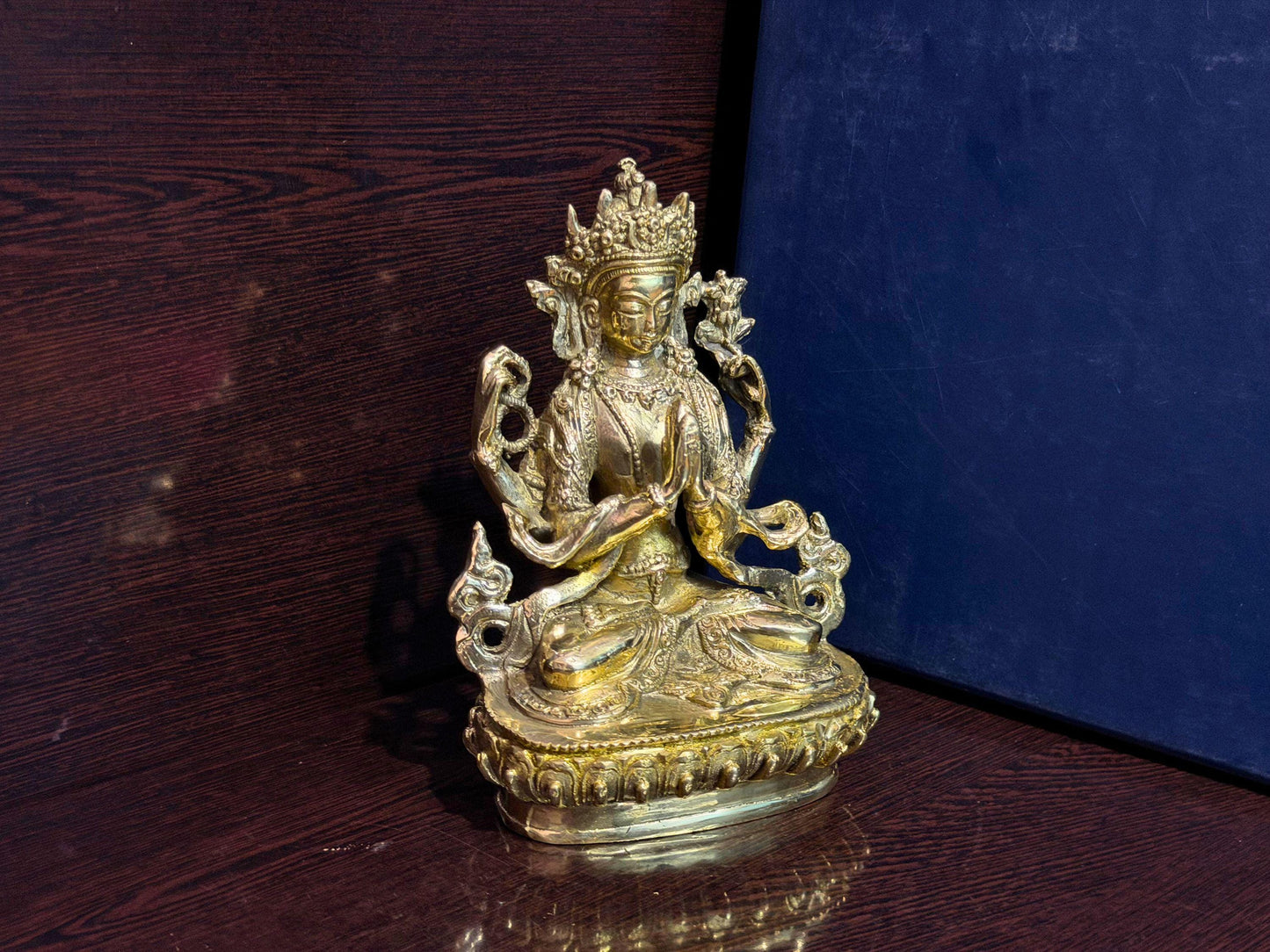 Handmade Avalokiteshvara (Chenrezig) Brass Statue – Tibetan Buddhist Deity of Compassion | HandCrafted in Nepal