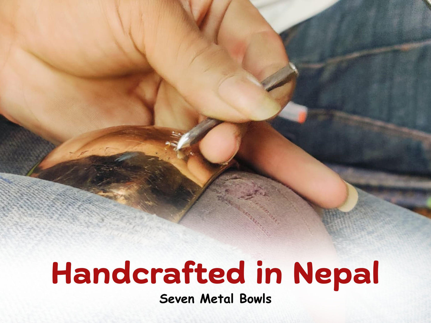 Handmade Buddha Feet Singing Bowl: Tibetan Meditation Bowl, Blessed