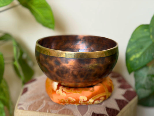 Handmade Tiger Eye Tibetan Singing Bowl – Seven Metal, Sound Healing