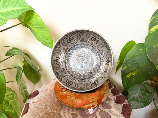 Handmade Tibetan Singing Bowl with Mantra Design – Sound Healing Bowl from Nepal