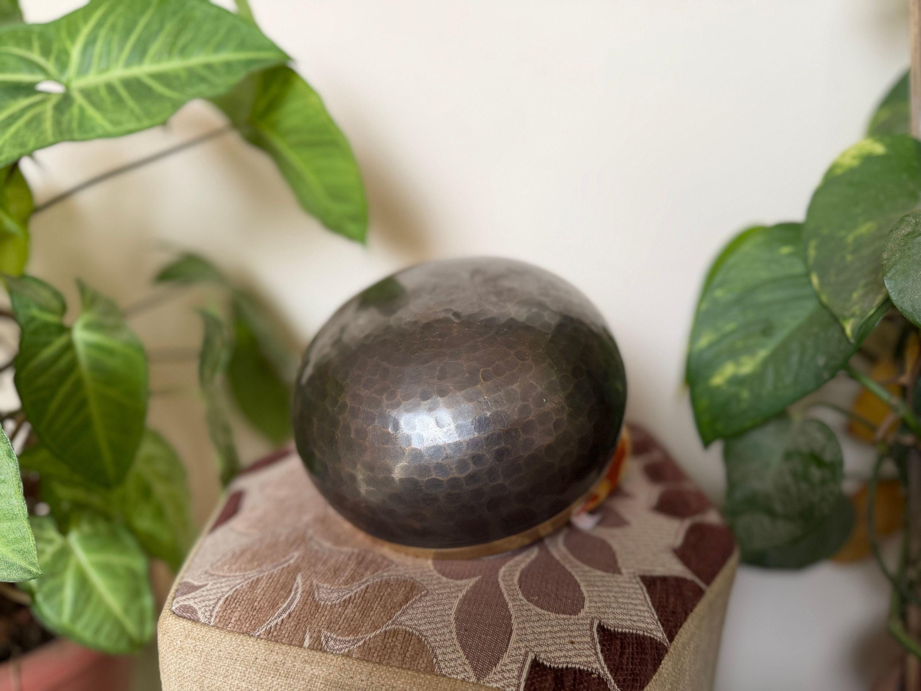 Hand Beaten Black Tibetan Singing Bowl – 6 Inch Handmade Sound Healing Bowl from Nepal