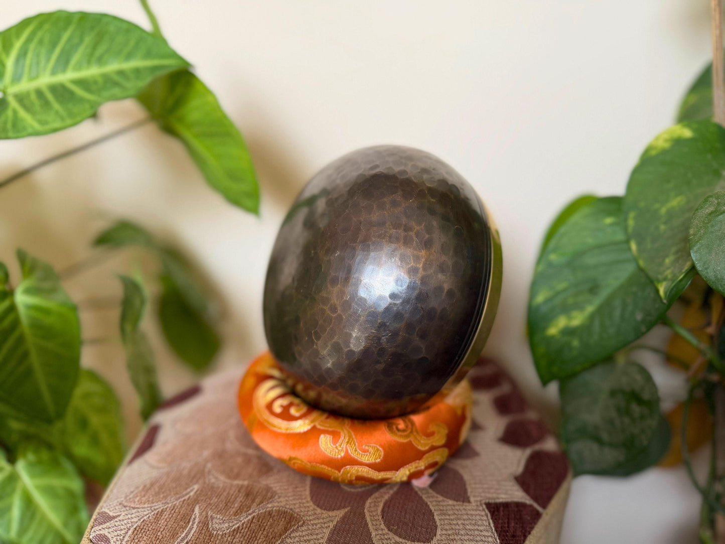 Hand Beaten Black Tibetan Singing Bowl – 6 Inch Handmade Sound Healing Bowl from Nepal