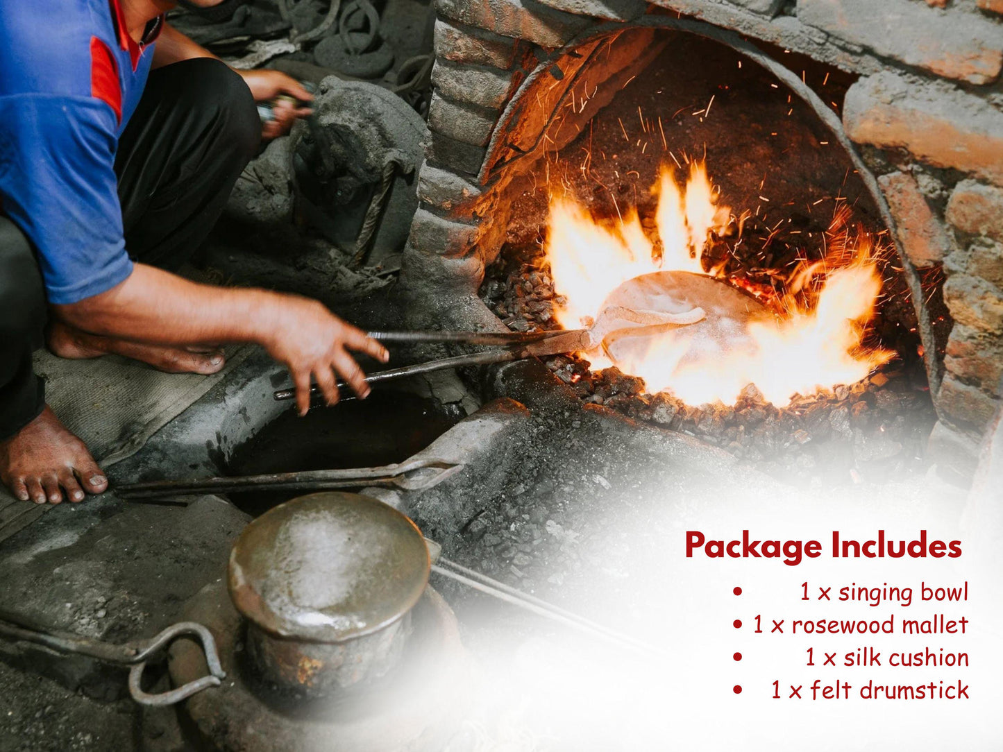 Extra Large 26" Buddha Feet Hand-Hammered Tibetan Singing Bowl | Master Healing Sound Bath Bowl