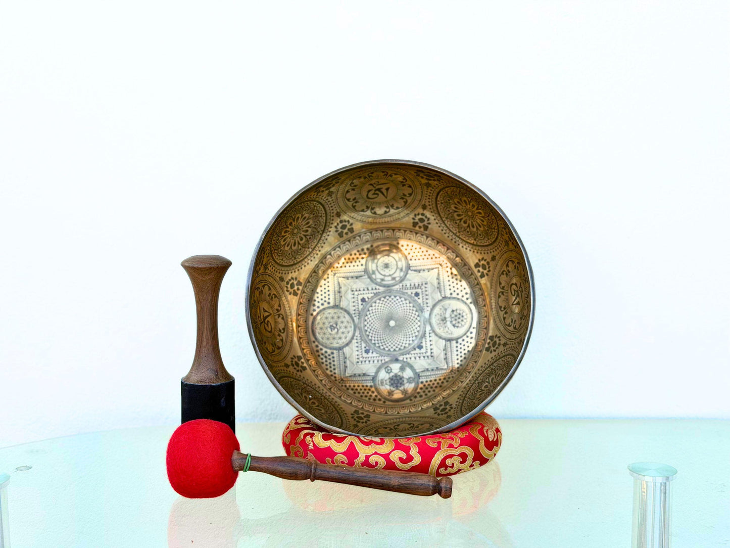 Seven Metal Tibetan Singing Bowl – Handcrafted in Nepal | Mandala Engraved Sound Healing & Meditation Bow
