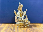 Handmade Brass Saraswati Statue – Goddess of Knowledge, Music & Art | Crafted in Nepal