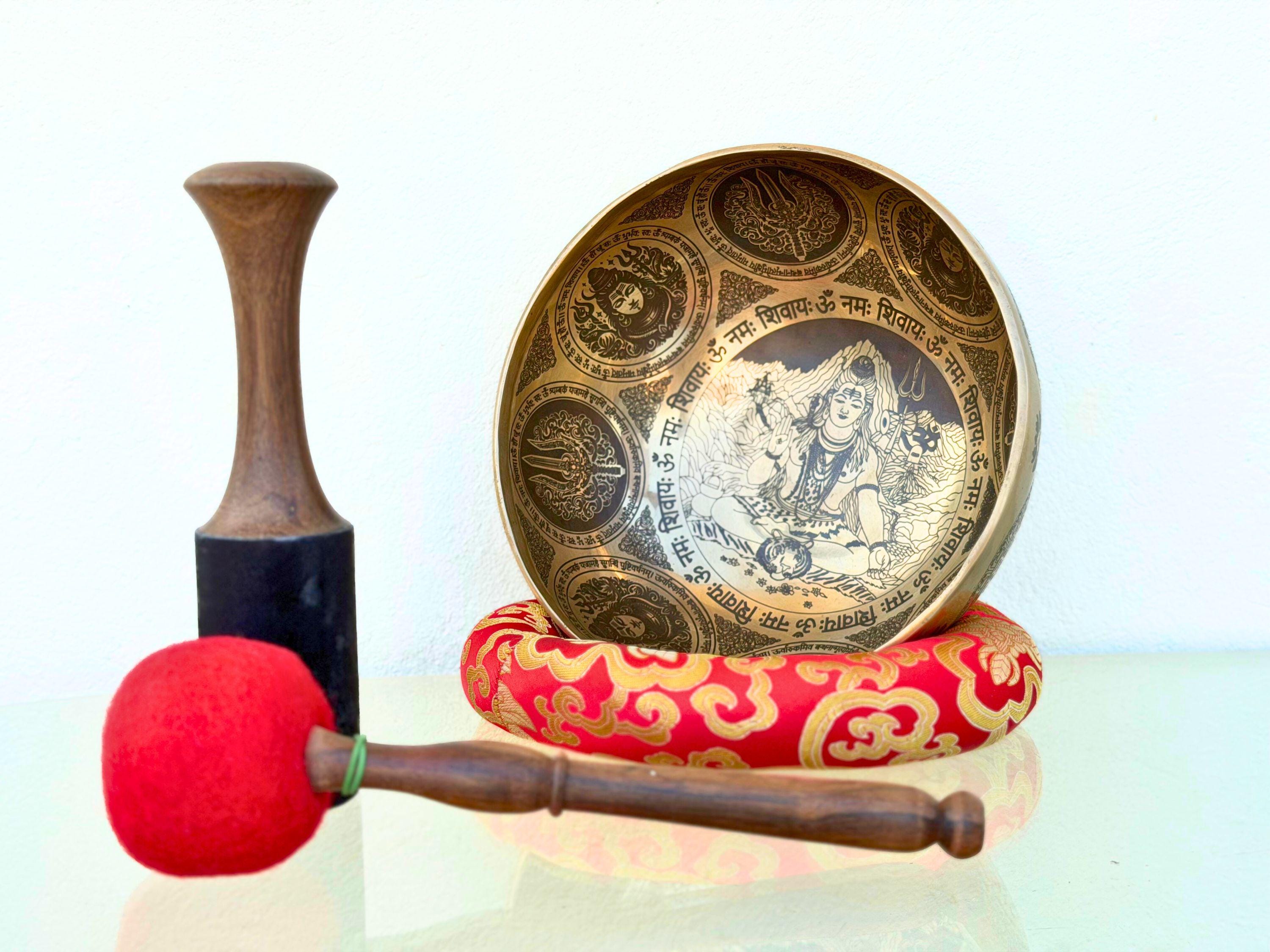 Handmade Shiva Singing Bowl – Seven Metal, Sound Healing, Trishul Design