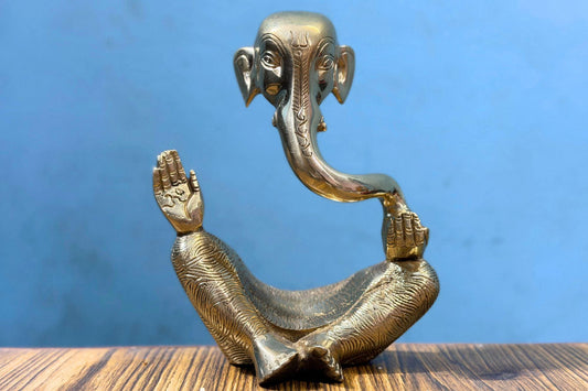 Handcrafted Modern Brass Ganesha Statue – Artisan Made in Nepal