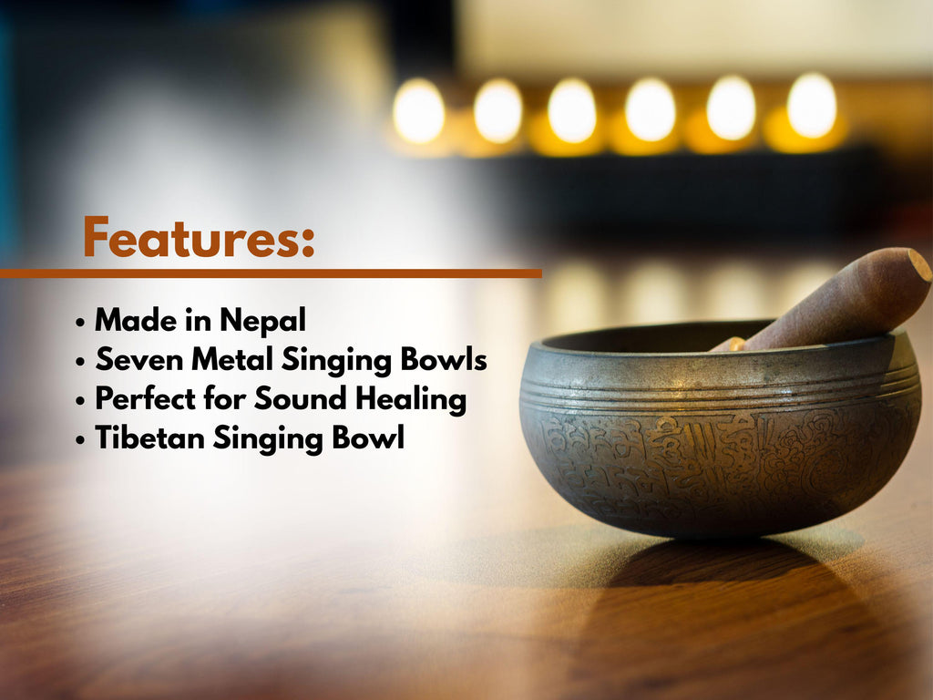 Handmade Buddha Feet Singing Bowl – Seven Metal Flower of Life Chakra Bowl
