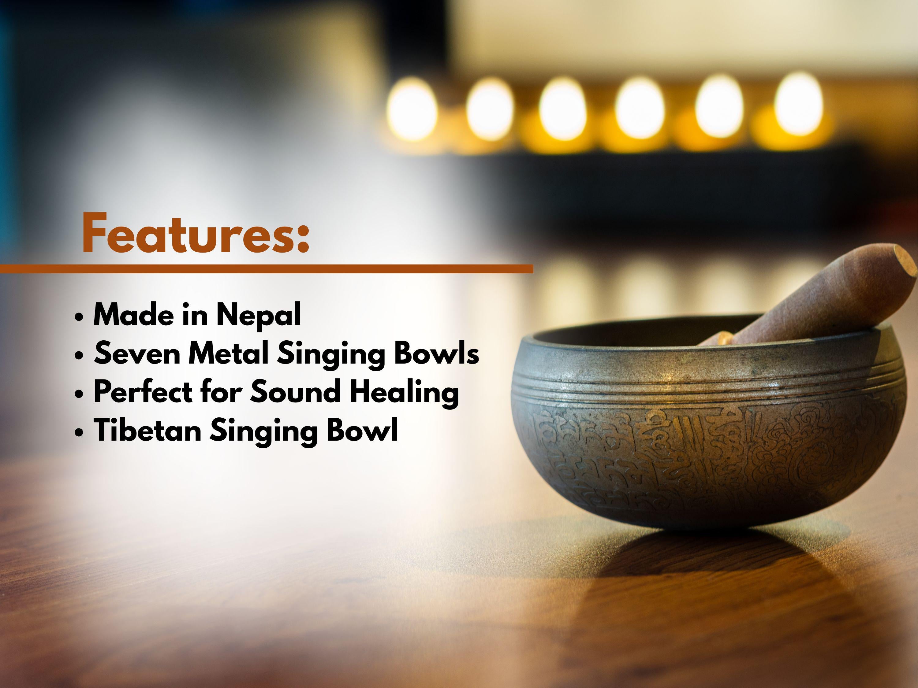 Handmade Buddha Feet Singing Bowl – Seven Metal Flower of Life Chakra Bowl