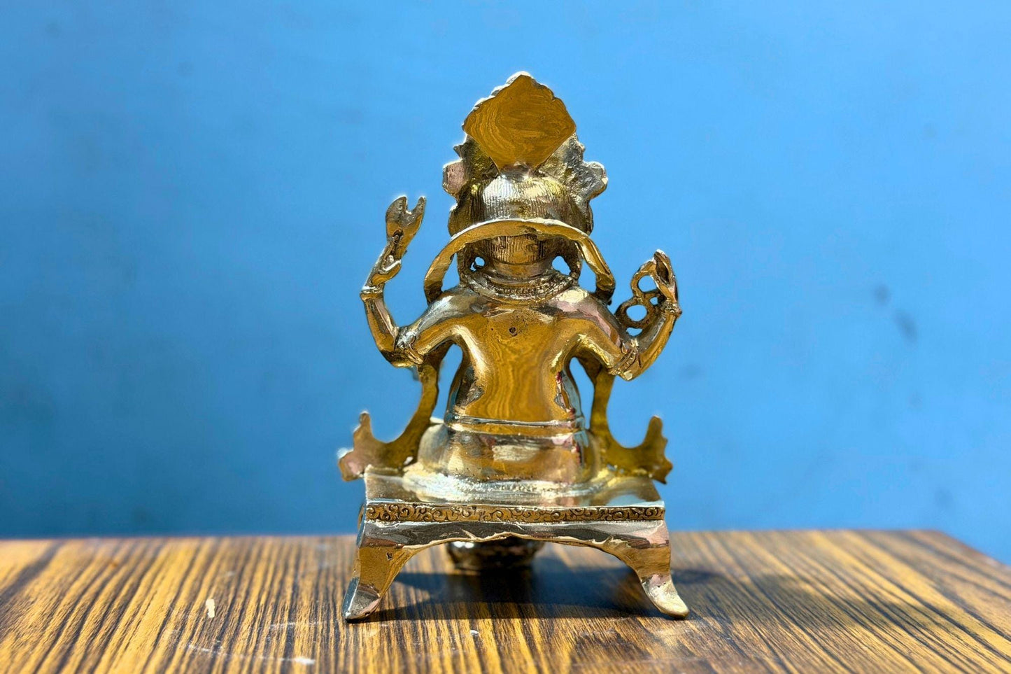 Handmade Brass Ganesh Statue – 6 Inch Seated Hindu God