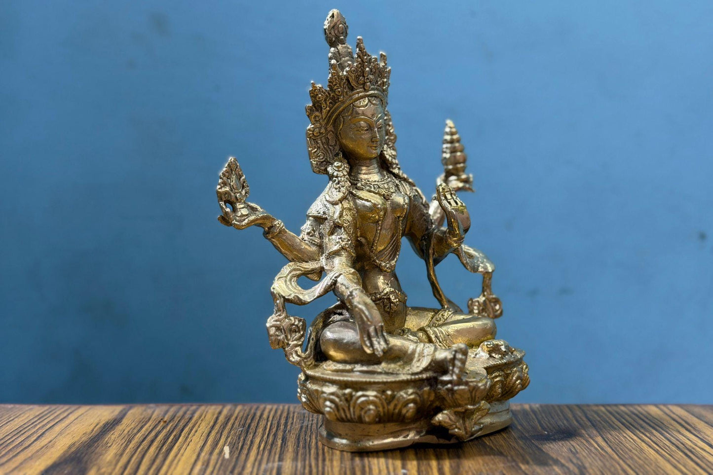 Exquisite Handcrafted Brass Goddess Statue – 7.5 Inch