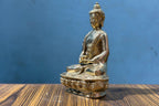 Handmade Lord Buddha Golden Statue - 8 inch tall height - Handcrafted Figurine - Buddhist Worshipping Statue