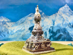 Handmade Tibetan Brass Chaitya with Buddha Statue – 8 Inch Sacred Stupa
