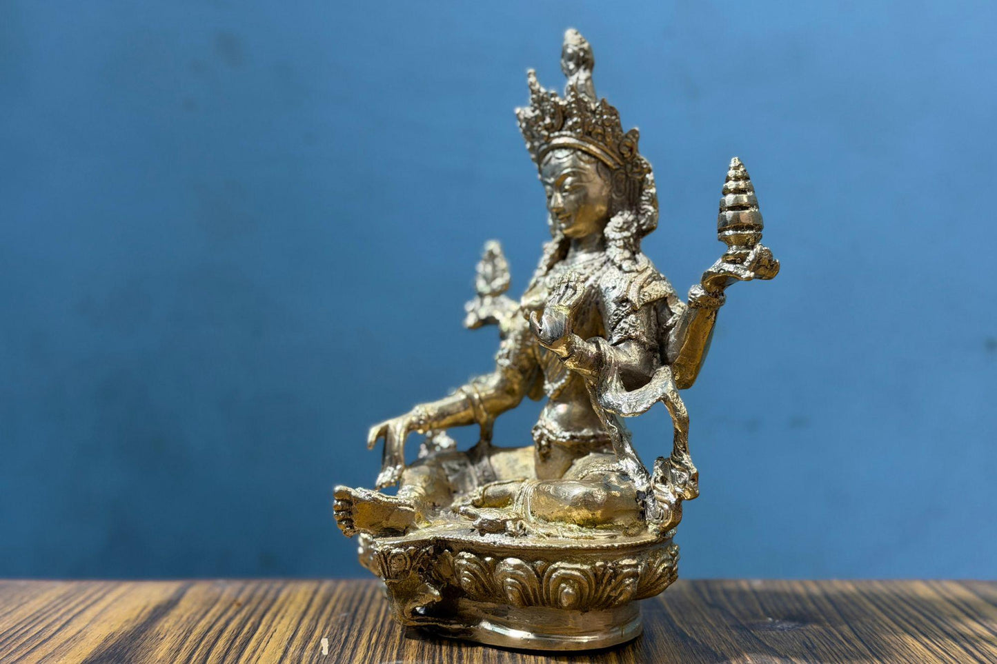 Exquisite Handcrafted Brass Goddess Statue – 7.5 Inch