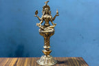 Sacred Handcrafted Brass Goddess Lakshmi / Vasudhara Diya – 12 Inches