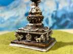 Handmade Tibetan Brass Chaitya with Buddha Statue – 8 Inch Sacred Stupa