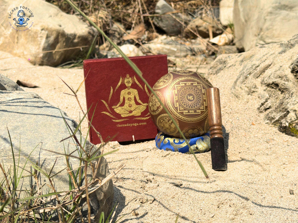 Lord Ganesha Engraved Singing Bowl – Handmade Himalayan Meditation Bowl with Mallet & Cushion
